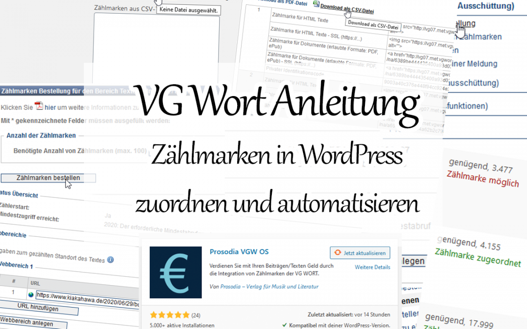 VG Wort Zählmarken in WordPress einarbeiten mit Plug-In